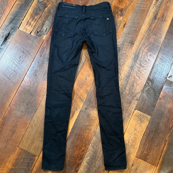 Rag & Bone Black Plush Skinny Mid-Rise Stretch Jeans Women’s Size 25 - Picture 4 of 8
